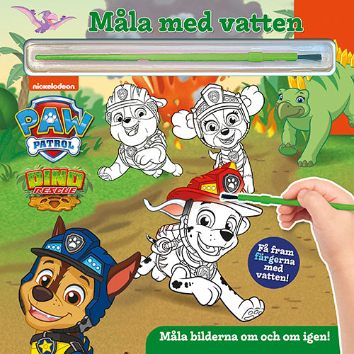 Omslaget till boken Måla med vatten - Paw Patrol Dino