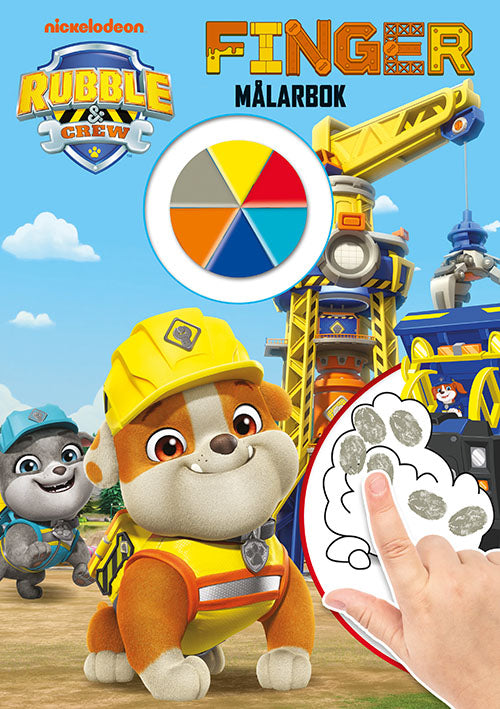 Omslaget till boken Rubble & Crew - Fingermålarbok