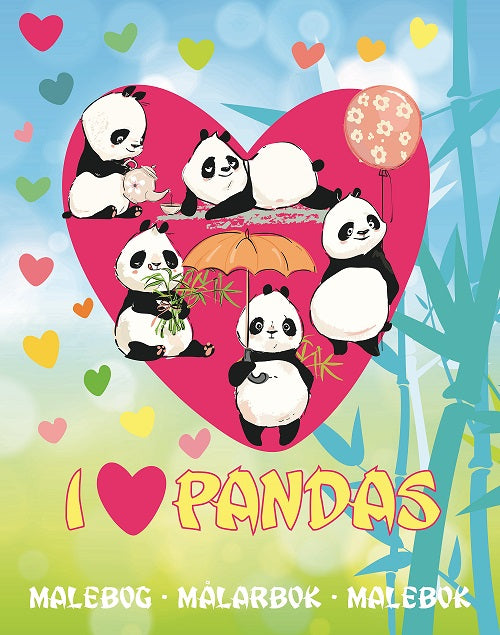I love Pandas - Målarbok